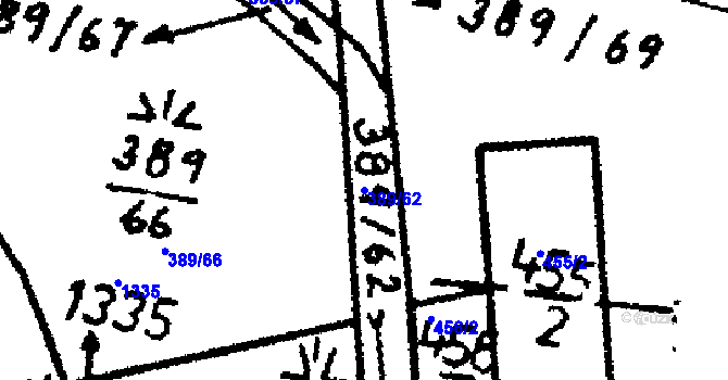 Parcela st. 389/62 v KÚ Kokořov, Katastrální mapa