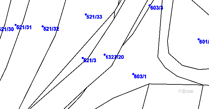 Parcela st. 1327/20 v KÚ Kokořov, Katastrální mapa