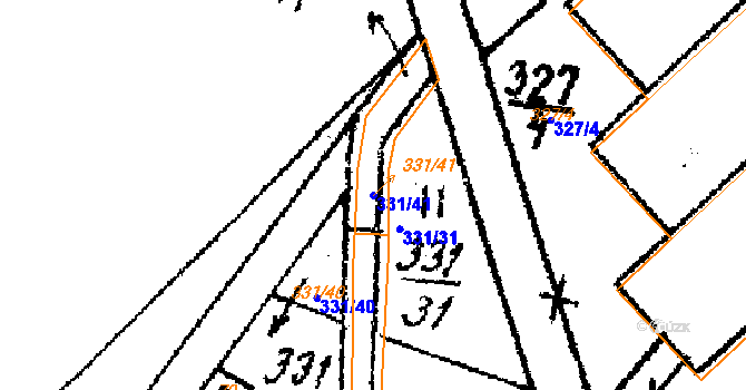 Parcela st. 331/41 v KÚ Kokořov, Katastrální mapa