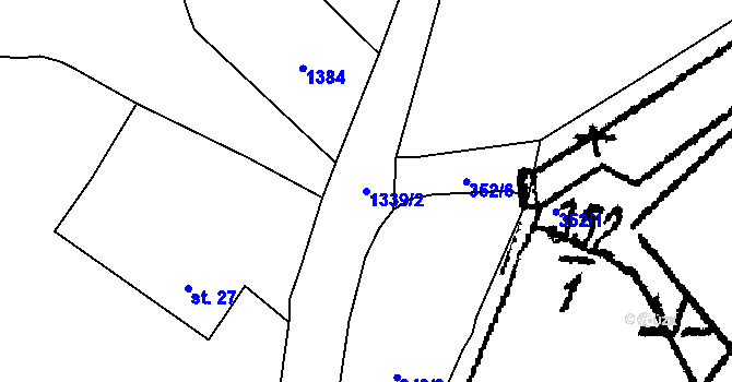 Parcela st. 1339/2 v KÚ Kokořov, Katastrální mapa