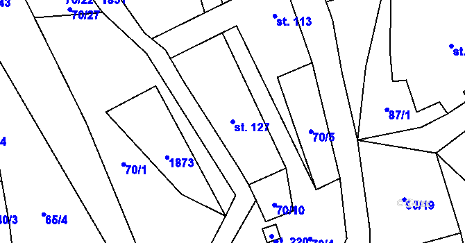 Parcela st. 127 v KÚ Žinkovy, Katastrální mapa