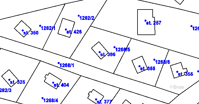 Parcela st. 396 v KÚ Žinkovy, Katastrální mapa