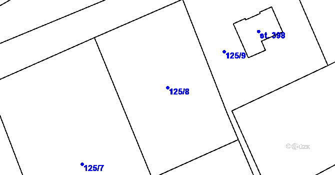 Parcela st. 125/8 v KÚ Žinkovy, Katastrální mapa