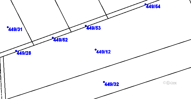 Parcela st. 449/12 v KÚ Žinkovy, Katastrální mapa