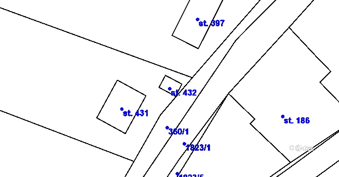 Parcela st. 432 v KÚ Žinkovy, Katastrální mapa