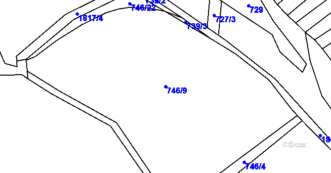 Parcela st. 746/9 v KÚ Žinkovy, Katastrální mapa