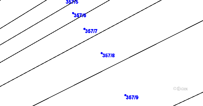 Parcela st. 357/8 v KÚ Žinkovy, Katastrální mapa