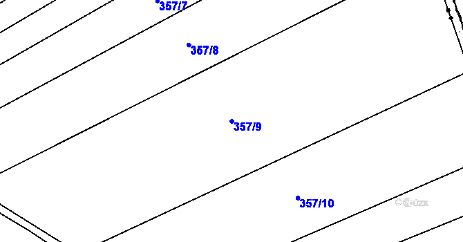 Parcela st. 357/9 v KÚ Žinkovy, Katastrální mapa