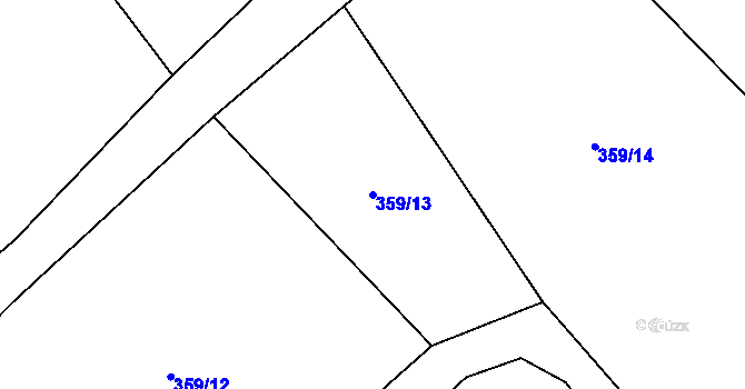 Parcela st. 359/13 v KÚ Žinkovy, Katastrální mapa
