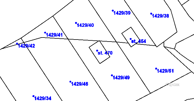 Parcela st. 470 v KÚ Žinkovy, Katastrální mapa