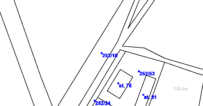 Parcela st. 252/18 v KÚ Žirov, Katastrální mapa