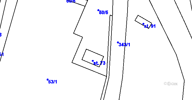 Parcela st. 53/2 v KÚ Žirov, Katastrální mapa