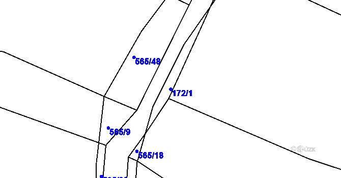 Parcela st. 172/1 v KÚ Cholunná, Katastrální mapa