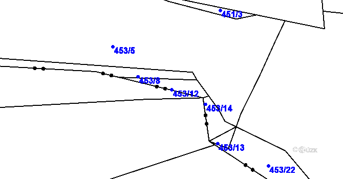 Parcela st. 453/12 v KÚ Cholunná, Katastrální mapa