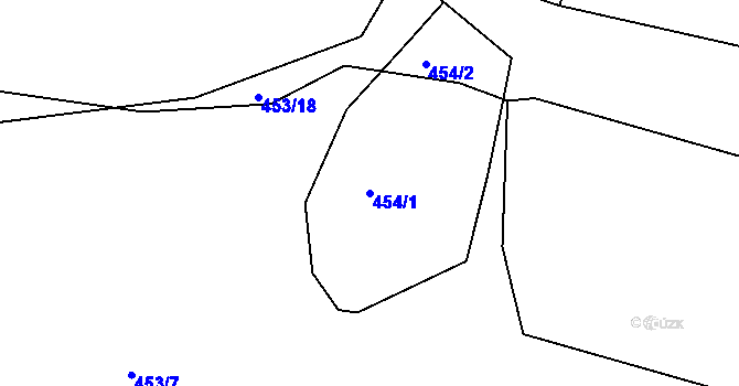 Parcela st. 454/1 v KÚ Cholunná, Katastrální mapa