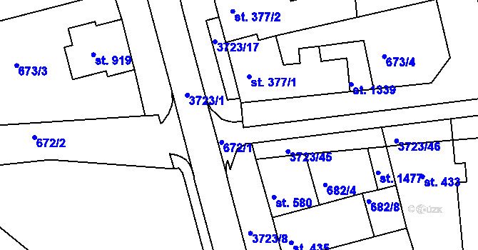 Parcela st. 3723/78 v KÚ Žirovnice, Katastrální mapa