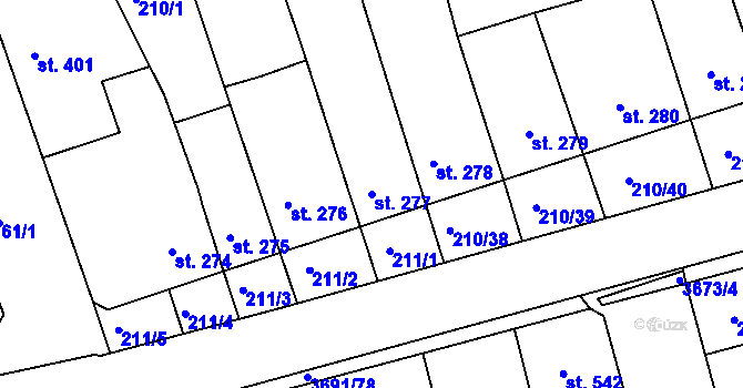 Parcela st. 277 v KÚ Žirovnice, Katastrální mapa