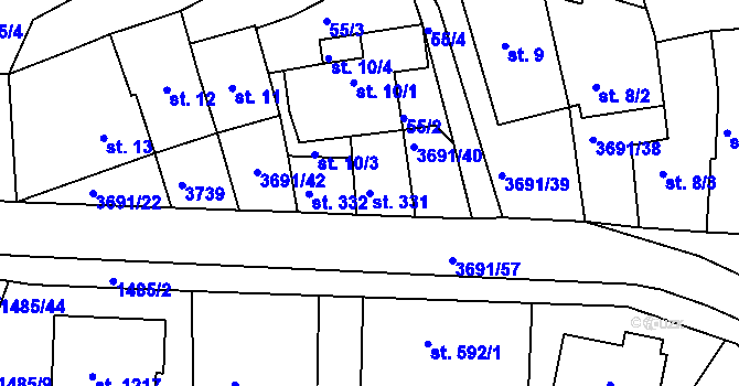 Parcela st. 331 v KÚ Žirovnice, Katastrální mapa