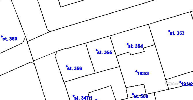 Parcela st. 355 v KÚ Žirovnice, Katastrální mapa