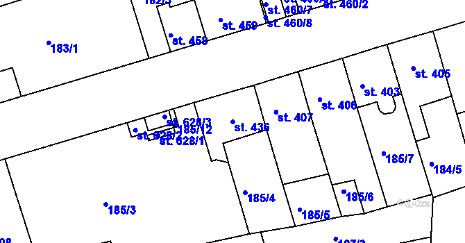 Parcela st. 436 v KÚ Žirovnice, Katastrální mapa
