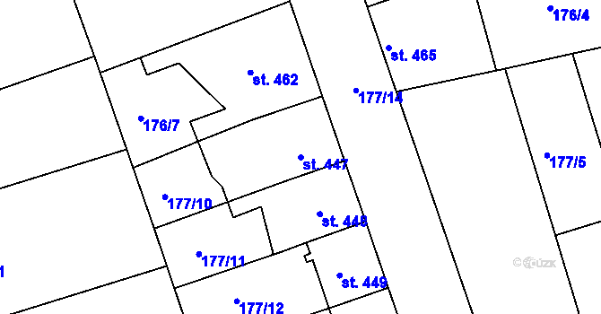 Parcela st. 447 v KÚ Žirovnice, Katastrální mapa