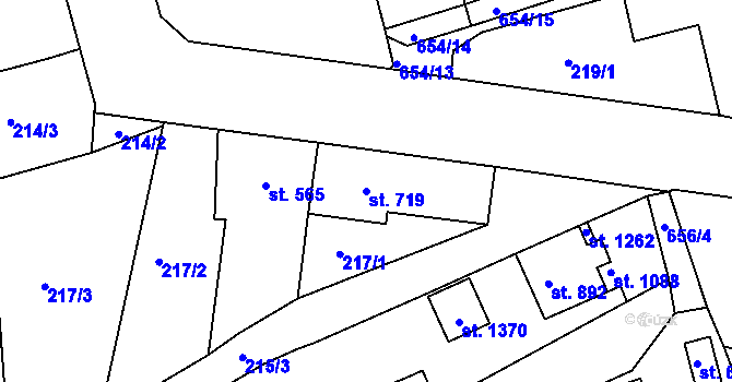 Parcela st. 719 v KÚ Žirovnice, Katastrální mapa