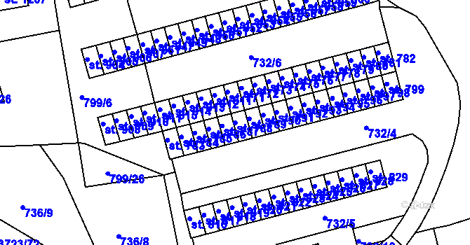 Parcela st. 788 v KÚ Žirovnice, Katastrální mapa