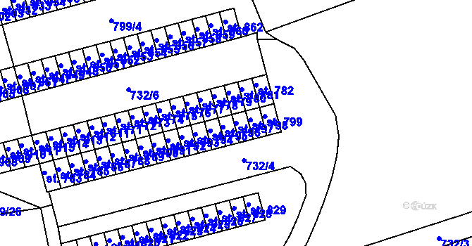 Parcela st. 797 v KÚ Žirovnice, Katastrální mapa