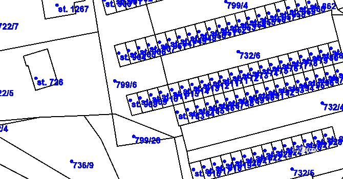 Parcela st. 815 v KÚ Žirovnice, Katastrální mapa