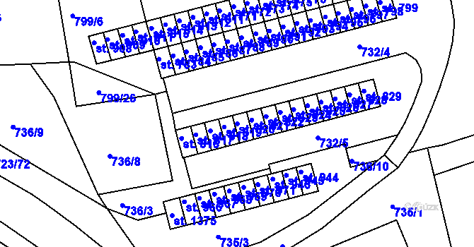 Parcela st. 820 v KÚ Žirovnice, Katastrální mapa