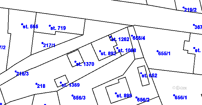 Parcela st. 892 v KÚ Žirovnice, Katastrální mapa