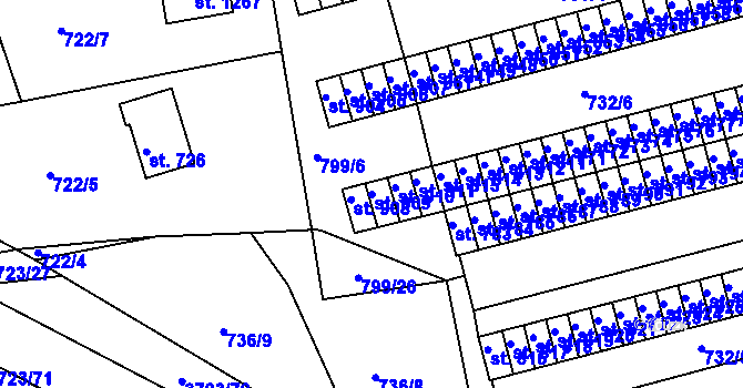 Parcela st. 909 v KÚ Žirovnice, Katastrální mapa