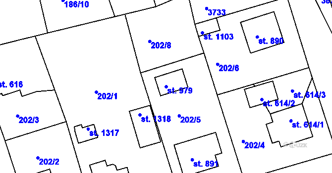 Parcela st. 979 v KÚ Žirovnice, Katastrální mapa