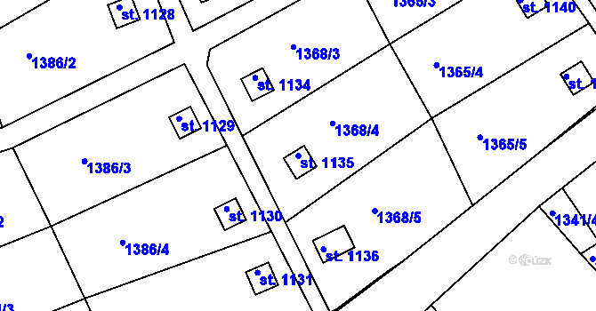 Parcela st. 1135 v KÚ Žirovnice, Katastrální mapa