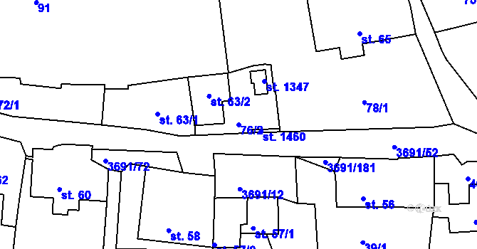 Parcela st. 76/2 v KÚ Žirovnice, Katastrální mapa
