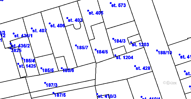 Parcela st. 184/5 v KÚ Žirovnice, Katastrální mapa