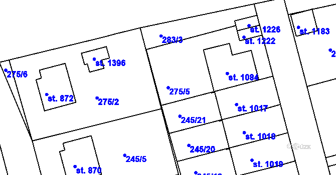 Parcela st. 275/5 v KÚ Žirovnice, Katastrální mapa