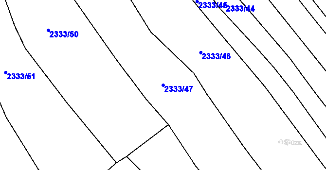 Parcela st. 2333/47 v KÚ Žirovnice, Katastrální mapa