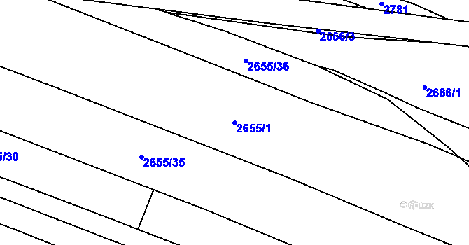 Parcela st. 2655/1 v KÚ Žirovnice, Katastrální mapa