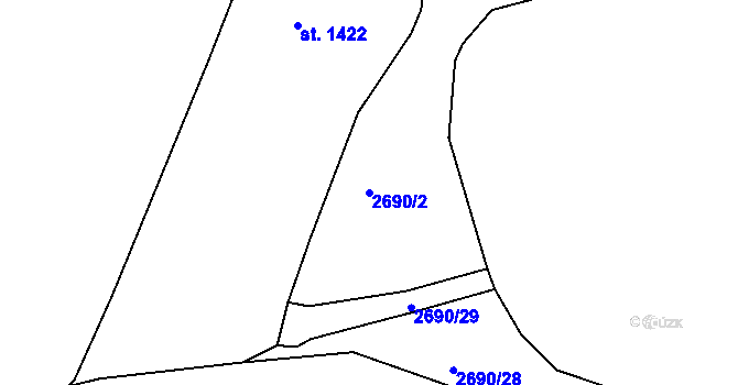 Parcela st. 2690/2 v KÚ Žirovnice, Katastrální mapa