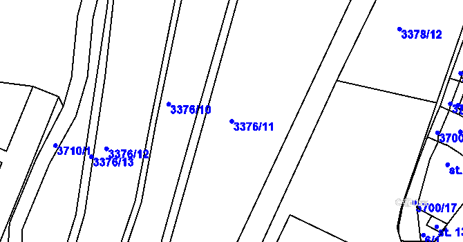 Parcela st. 3376/11 v KÚ Žirovnice, Katastrální mapa