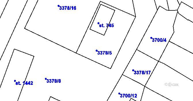 Parcela st. 3378/5 v KÚ Žirovnice, Katastrální mapa