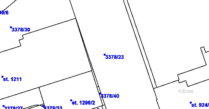 Parcela st. 3378/23 v KÚ Žirovnice, Katastrální mapa