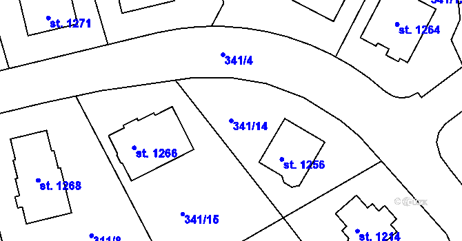 Parcela st. 341/14 v KÚ Žirovnice, Katastrální mapa