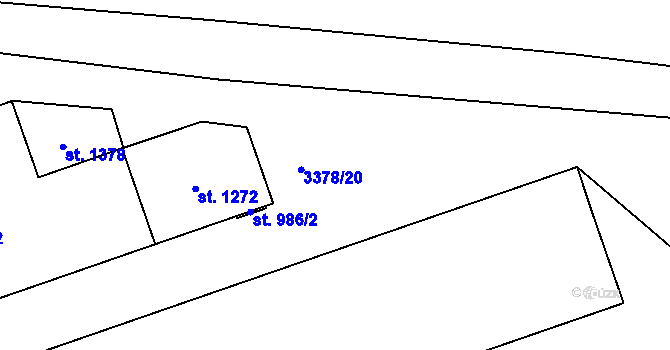 Parcela st. 3378/21 v KÚ Žirovnice, Katastrální mapa