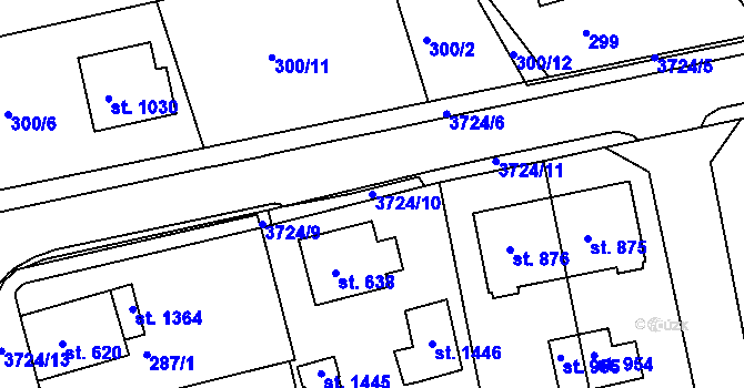 Parcela st. 3724/10 v KÚ Žirovnice, Katastrální mapa