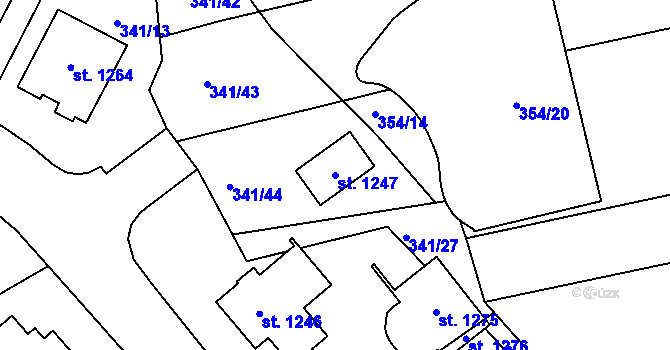 Parcela st. 1247 v KÚ Žirovnice, Katastrální mapa