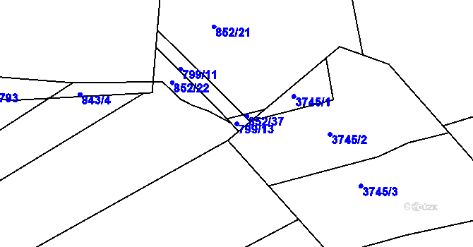 Parcela st. 799/13 v KÚ Žirovnice, Katastrální mapa