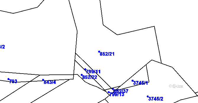 Parcela st. 852/21 v KÚ Žirovnice, Katastrální mapa