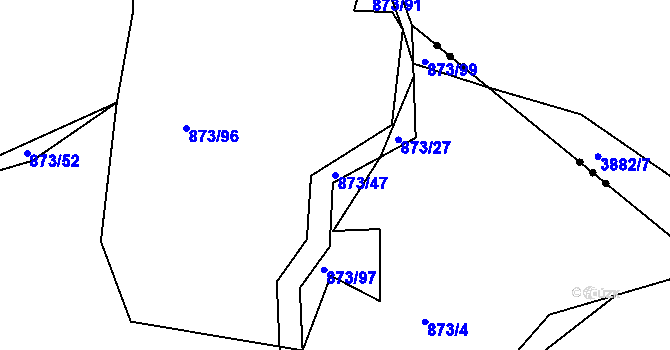 Parcela st. 873/47 v KÚ Žirovnice, Katastrální mapa